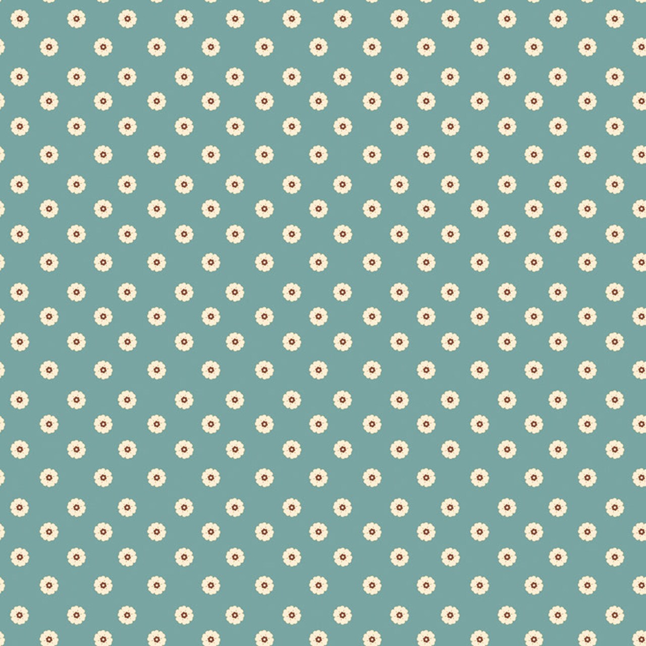 Fabric Riley Blake Blue Flower Dots Cowgirl by the Quarter Yard C17486-BLUE